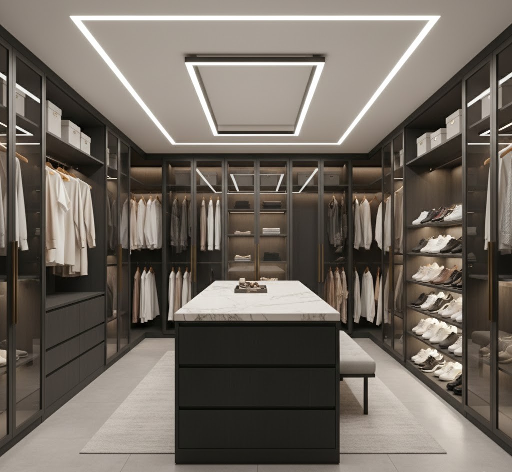 Elegant walk-in closet transformation